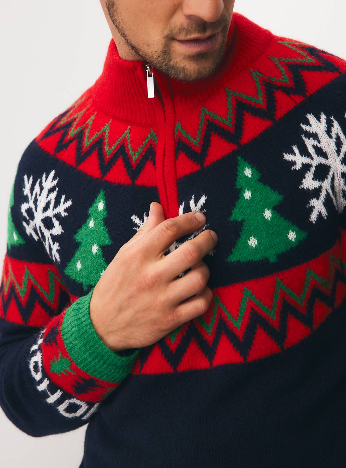 Family Matching Bright Fairisle Half Zip Jumper XXL - Image 1